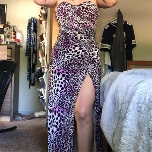 Purple Cheetah prom dress